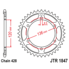 Звезда задняя (ведомая),(сталь) JT 1847.56