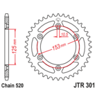 Звезда задняя (ведомая),(сталь) JT 301.40