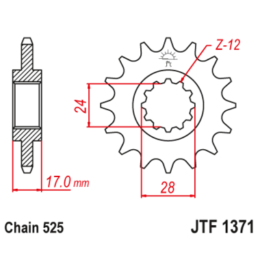 Звезда ведущая , с демпфером, JT 1371.15RB