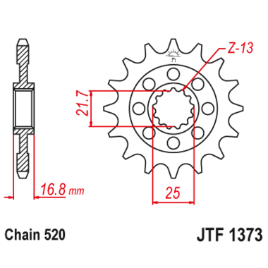 Звезда ведущая , с демпфером, JT 1373.16RB