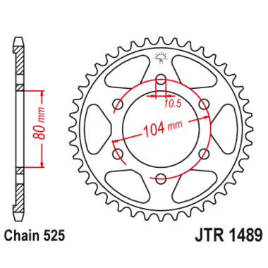 Звезда задняя (ведомая),(сталь) JT 1489.41ZBK