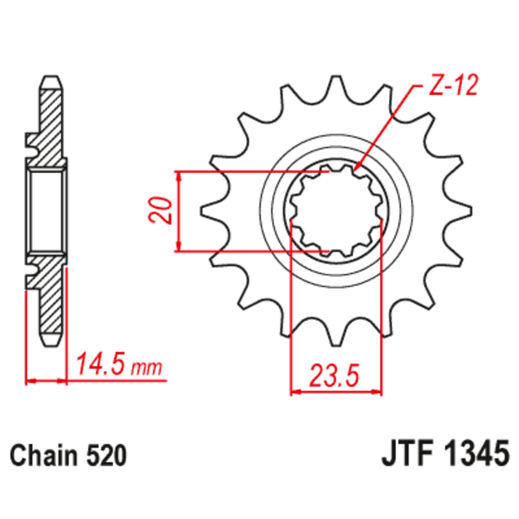 JT Звезда ведущая , с демпфером, JT 1345.13RB
